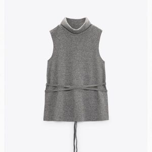 Zara soft drawstring sweater top